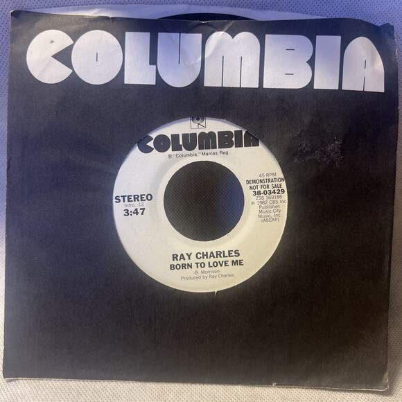 RAY CHARLES Born to Love Me - Columbia 45 Vinyl RARE Promo EX! ULTRASONIC CLEAN! - Picture 2 of 6